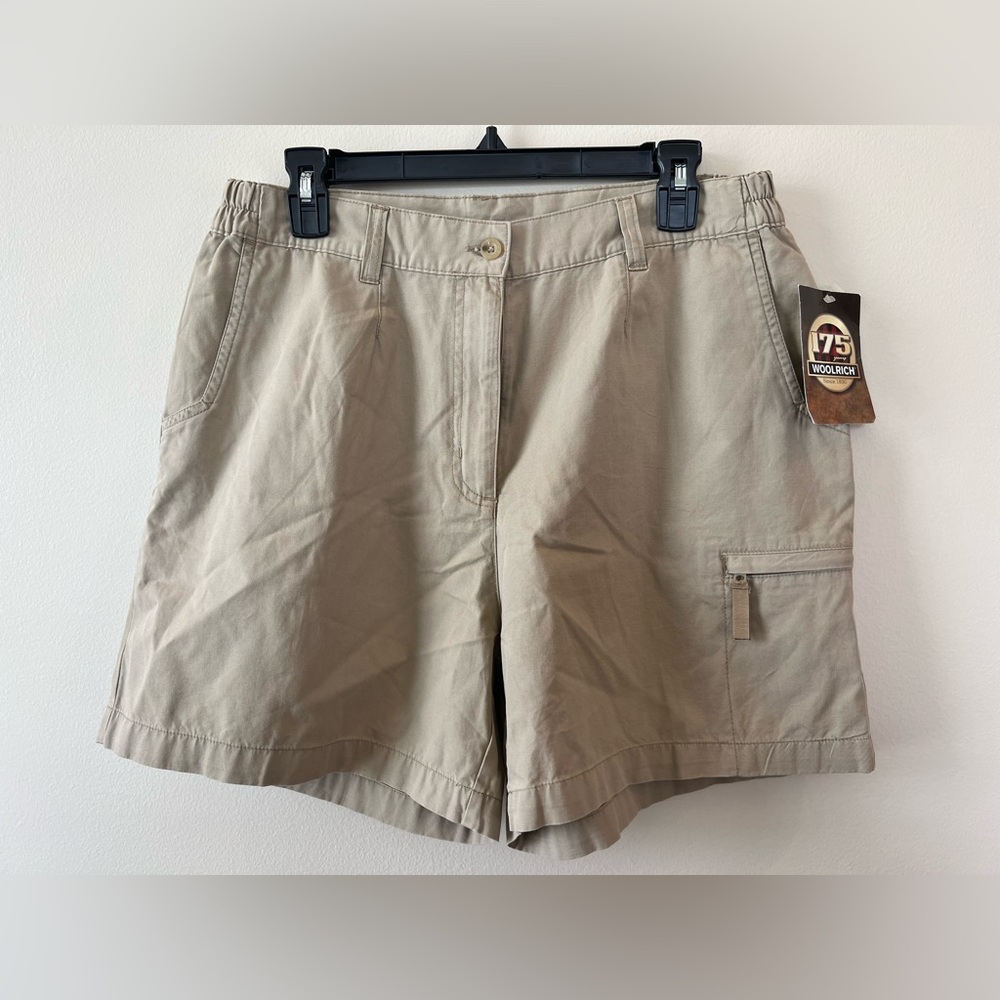 Woolrich Tan Cargo Shorts Relaxed Fit Women 14 Khaki Pockets Outdoor Hiking New